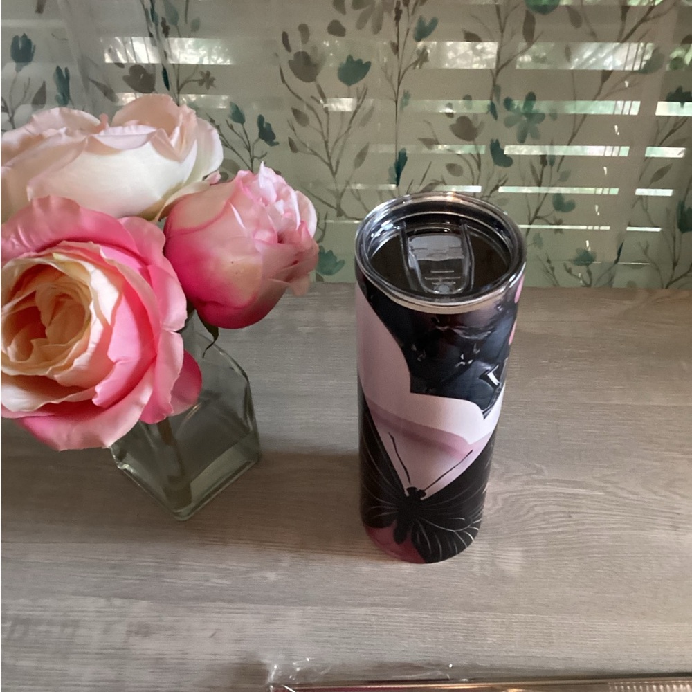 Fashion Pink Tumbler with Black Butterfly 🦋 - Picture 7 of 7